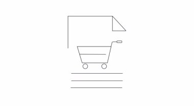 Animasyon alışveriş listesi simgesi. Dijital kontrol listelerini, satın alma takibini ve online alışveriş kavramlarını göstermek için mükemmel. Çok yönlü kullanım için basit, temiz tasarım.