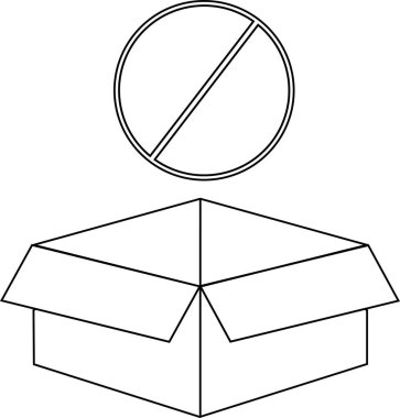 Kısıtlama ya da uyarı işareti olan açık kutunun en küçük satır simgesi