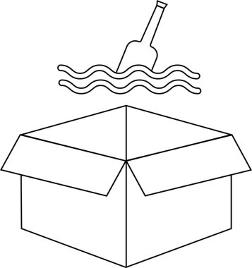 Kutunun dışındaki düşüncenin kavramsal bir gösterimi, açık bir kutunun üzerinde yüzen bir şişenin içindeki bir mesajla temsil ediliyor..