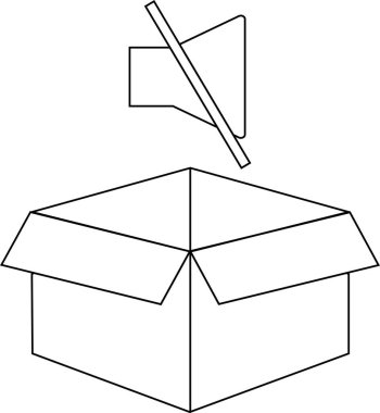 Açık bir kutunun üstündeki sessiz simge, sessizliği, muhafazayı ve sesin yokluğunu simgeler. Sırlar, sessiz depolama veya bastırılmış ifade gibi kavramları temsil eder..