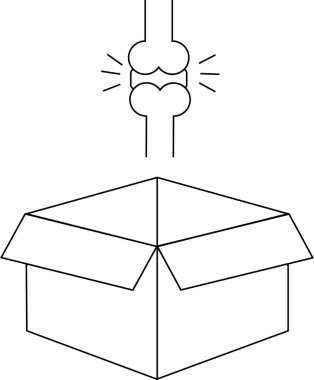 Açık bir kutunun üzerinde gösterilen eklem ağrısı, sağlık kavramları ve diyagramlar için tıbbi bir örnektir..