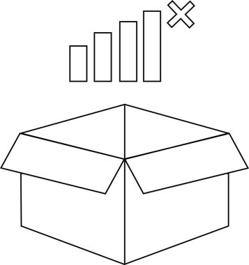 Üzerinde zayıf sinyal simgesi olan açık bir kutu, zayıf bağlantıyı ya da bağlantı eksikliğini simgeliyor..