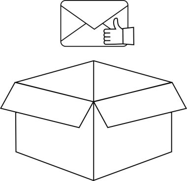 Üzerinde bir zarf olan basit bir çizgi çizimi, onay ya da doğrulama öneriyor..