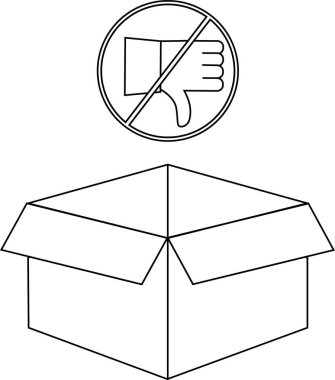 Üzerinde bir sembol olmayan bir kutunun basit bir siyah beyaz çizimi.