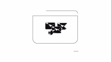 Bilgisayar ekranında e-posta pazarlama kavramı. Dijital iletişim ve online reklam. İş tanıtımı için modern teknoloji. Vektör illüstrasyonu.