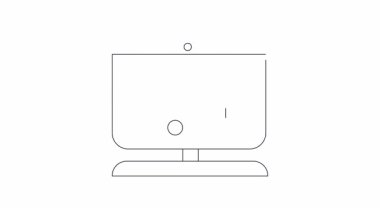 Bir dolar işareti olan bir teslimat kamyonunu gösteren bir bilgisayar ekranı animasyonu, online alışveriş ve teslimatı temsil ediyor..