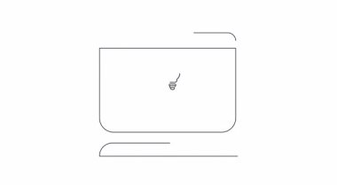 Bilgisayar ekranında beyin ampulü ile beyin, beyin fırtınası, fikir üretimi ve dijital yenilikleri simgeleyen bir teknoloji ürünü var..