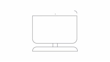 İçinde asma kilit olan bir beynin dijital güvenlik ve zihinsel mahremiyeti sembolize eden bilgisayar ekranında sergilendiği bir minimalist çizgi çizgisi..