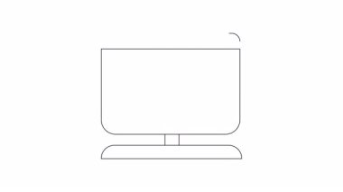 Bilgisayar ekranında gösterilen bir beyin ve bilgi sembolü içeren çevrimiçi öğrenmenin kavramsal bir görüntüsü. Eğitim ve teknoloji temaları için mükemmel.