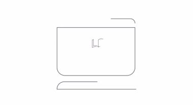 Basit bir çizim çevrimiçi öğrenme kavramını bir beyin, kitap ve bilgisayar ile betimler..