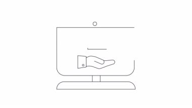 Bir bilgisayar monitörü, dijital dünyada çevrimiçi güvenlik ve veri korumasını sembolize eden güvenli bir simge gösterir.