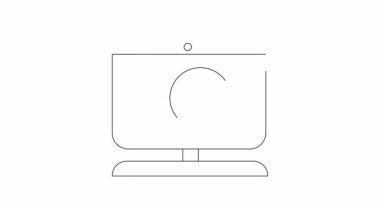 Bir bilgisayar ekranı, online arama ve keşfi sembolize eden bir paraşütü büyüteç altında gösterir. Teknoloji, spor ve macera temaları için ideal.