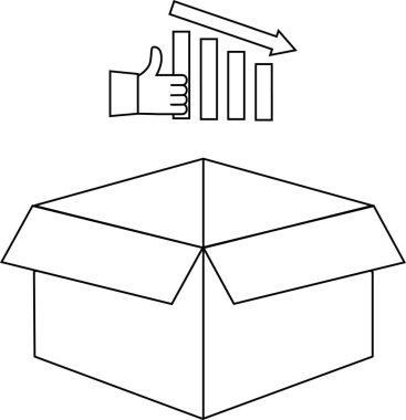 Satışları düşüren bir ikona sahip bir kutu ve satış performansıyla ilgili bir sorun olduğunu gösteren bir onay..