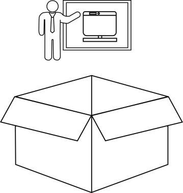 Bir iş adamı, bir kutunun içeriği, muhtemel ürün detayları veya nakliye bilgileri hakkında açık ve öz bir şekilde bilgi sunar.