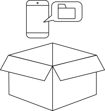 Verileri bir kutuya yedekleyen, veri depolama, yedekleme ve teknoloji kavramlarını temsil eden bir akıllı telefonun tasviri.