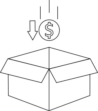 İçinde madeni para olan bir bağış kutusunun resmi. Finansal katkıları ve hayır kurumunu temsil ediyor..