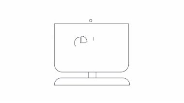 Bir bilgisayar ekranında iş ve teknoloji kavramlarını temsil eden bir turta grafiği ve dolar işareti ile finansal analiz gösteriliyor.