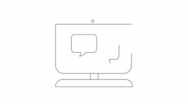 Bir bilgisayar ekranında, bir kişi ve bir dolar işareti, işbirliği ve mali işlemleri sembolize eden çevrimiçi iş iletişimini temsil eden simgeler gösterilir.