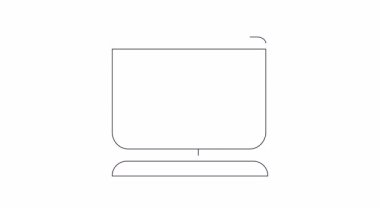 Bir bilgisayar ekranının, okla delinmiş bir kalbi gösteren basit bir animasyonu, çevrimiçi aşkı ve bağlantıyı simgeliyor..