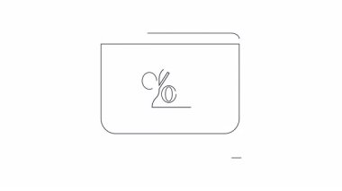 İndirim bildirimi gösteren basit bir bilgisayar ekranı çizgisi çizimi. Satışlar, promosyonlar ve online alışveriş temaları için mükemmel..