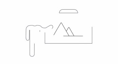 Bir kişinin sunumunu gösteren canlandırmalı sunum simgesi. Görsel yardıma ihtiyaç duyan iş, eğitim veya eğitim videoları için ideal.