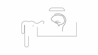 Basit bir çizim, içinde hamburger olan bir beynin görüntüsünü besin saplantısını ya da arzusunu simgeleyen bir çizim..