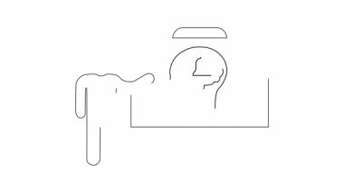 Sunum sırasında zihinsel farkındalığı ve farkındalığı sembolize eden, içinde çan olan bir kafa diyagramı sunan bir kişinin çizimi.