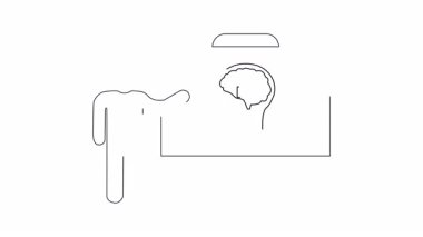 Eğitimsel veya işle ilgili içerik için ideal bir zihinsel büyüme ve zihniyet kavramı sunan bir kişinin basit bir tasviri.