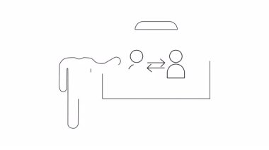 İletişim becerileri üzerine basit bir çizim. Eğitim materyallerini veya eğitim içeriğini göstermek için mükemmel.