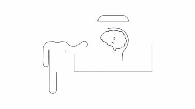 Beyindeki ses işleme kavramını açıklayan basit bir sunucu çizimi, eğitici materyaller ve sunumlar için ideal.
