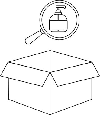 Bir kutuda el dezenfektanı şişesi aranıyor..