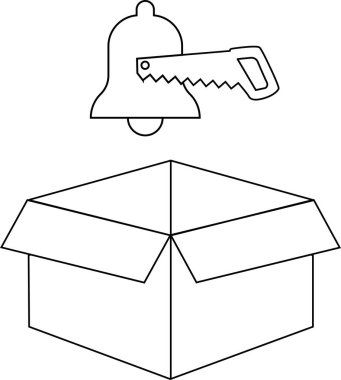 Açık bir kutunun üzerinde dikilen bir çanın kavramsal illüstrasyonu, bir uyarı ya da alarmın kesildiğini ya da kontrol altına alındığını gösteriyor..