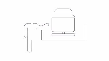Animasyon çizgisi, bir kişinin eğitim veya motivasyon içeriği için ideal bir sunum yaptığını gösterir.