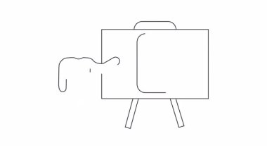 Çizilmiş bir illüstrasyon, gıda teknolojisini ve dijital çözümleri sembolize eden bir hamburger uygulamasını ekranda sunan bir kişiyi tasvir ediyor..