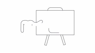 Sağlık teknolojisi ve sunumlar için ideal olan beyaz tahtada mobil sağlık uygulaması sunan bir kişinin tasviri.