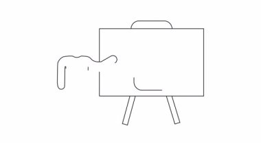 Basit bir çizim, beyaz tahtada elmas simgesi olan mobil bir uygulamayı tanıtan birini gösteriyor. İş ya da teknoloji kavramları için ideal.