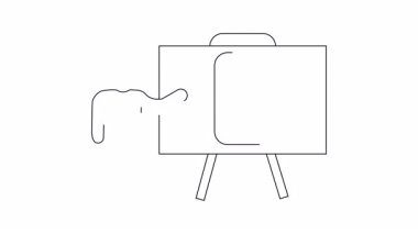 Bir sunum panosundaki mobil bir cihazda sunulan bir dizüstü bilgisayarın basit bir tasviri.