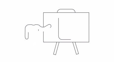 Mobil uygulama analizlerini ekranda sunan birini gösteren basit bir çizgi çizimi. Çeşitli uygulamalar için temiz ve minimalist tasarım.