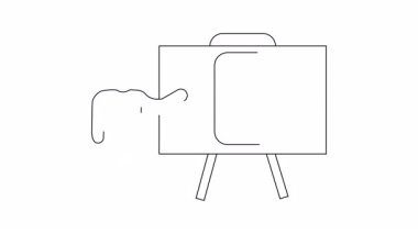 Bir resim sehpasında sergilenen çevrimiçi giyim mağazasını sunan bir kişinin basit bir tasviri. İş, teknoloji veya perakende kavramları için ideal.