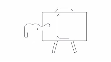 Tahtada güneş kremi ürünü sunan birini gösteren bir animasyon. Cilt bakımı, pazarlama ve eğitim içeriği için ideal.