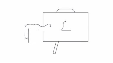 Gezici bildirimler üzerine bir sunum gösteren basit bir çizgi çizimi, teknoloji ve iletişimle ilgili kavramları resmetmek için mükemmel.