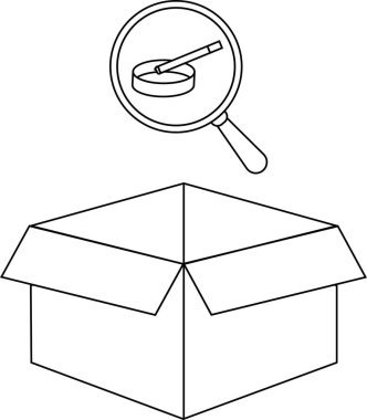 Açık bir kutunun üzerinde asılı duran büyüteç içeriği hakkında soruşturma açıldığını gösteriyor. İçerideki nesne net değil, bir gizem ögesi ekliyor.