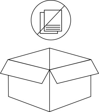 Üzerinde kopyalama sembolü olmayan, ambalaj ve fikri mülkiyet korumasını temsil eden basit bir çizgi çizimi.