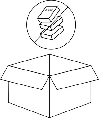 Yığınlama sembolü olmayan bir kutunun tasviri, kırılgan eşyalar için ambalaj ve talimatları gösteriyor. Lojistik ve nakliye için uygun.