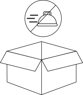 Bu, üzerinde yemek teslimatı tabelası olmayan bir kutunun çizimi. Tabelada bir çizgi var..