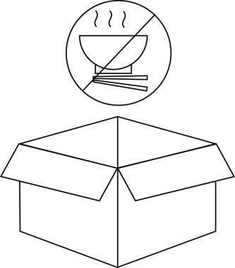 İçinde yiyecek bulunmadığını gösteren bir sembol olan açık bir kutu, gıda güvenliği ve hijyen standartlarını vurguluyor..