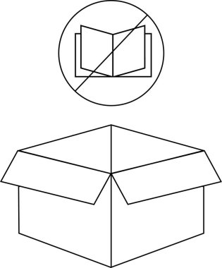 Kılavuzun kutunun içine konmaması gerektiğini gösteren bir ambalaj sembolü. Sembolde bir kutu ve üstü çizilmiş bir kitap simgesi yer alıyor..