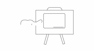 Bir sunucu, mali analiz ve iş sunumları için ideal bir hesap makinesi gösteren bir ekrana işaret eder.