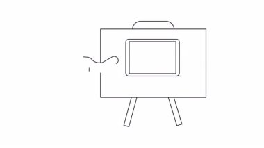 Bilgi sunan kişinin animasyon simgesi, iş, teknoloji veya eğitim içeriği için idealdir.