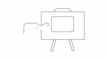 Bir beyaz tahtada gemi tasarımı sunan kişiyi gösteren bir taslak, deniz endüstrisi içeriği ve eğitim materyalleri için ideal.